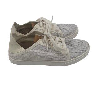 OluKai Women's Size 5 Pehuea Li White Sneaker Mesh Summer Beachy Slip On